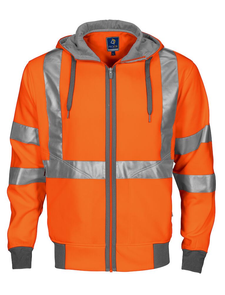 Projob - 6104 HI-VIS FELPA CAPPUCCIO FULL ZIP EN ISO 20471 - classe 3/2