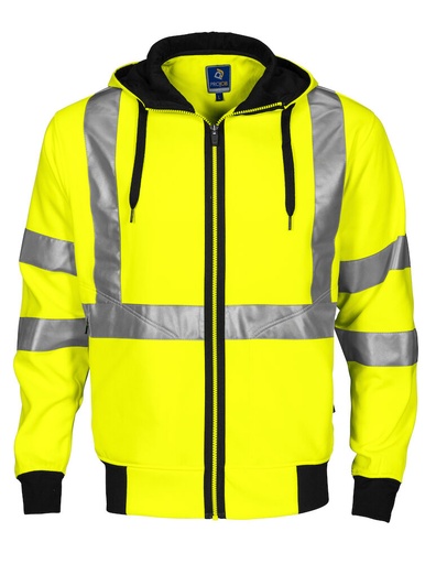 Projob - 6104 HI-VIS FELPA CAPPUCCIO FULL ZIP EN ISO 20471 - classe 3/2